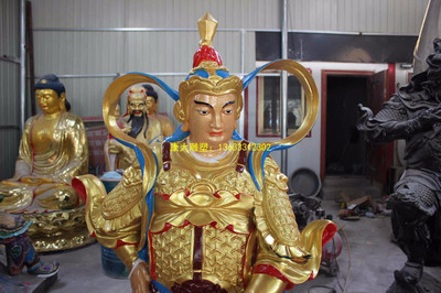 康大雕塑 廣西南寧雕塑 玻璃鋼貼金雕塑 優(yōu)質韋陀雕塑